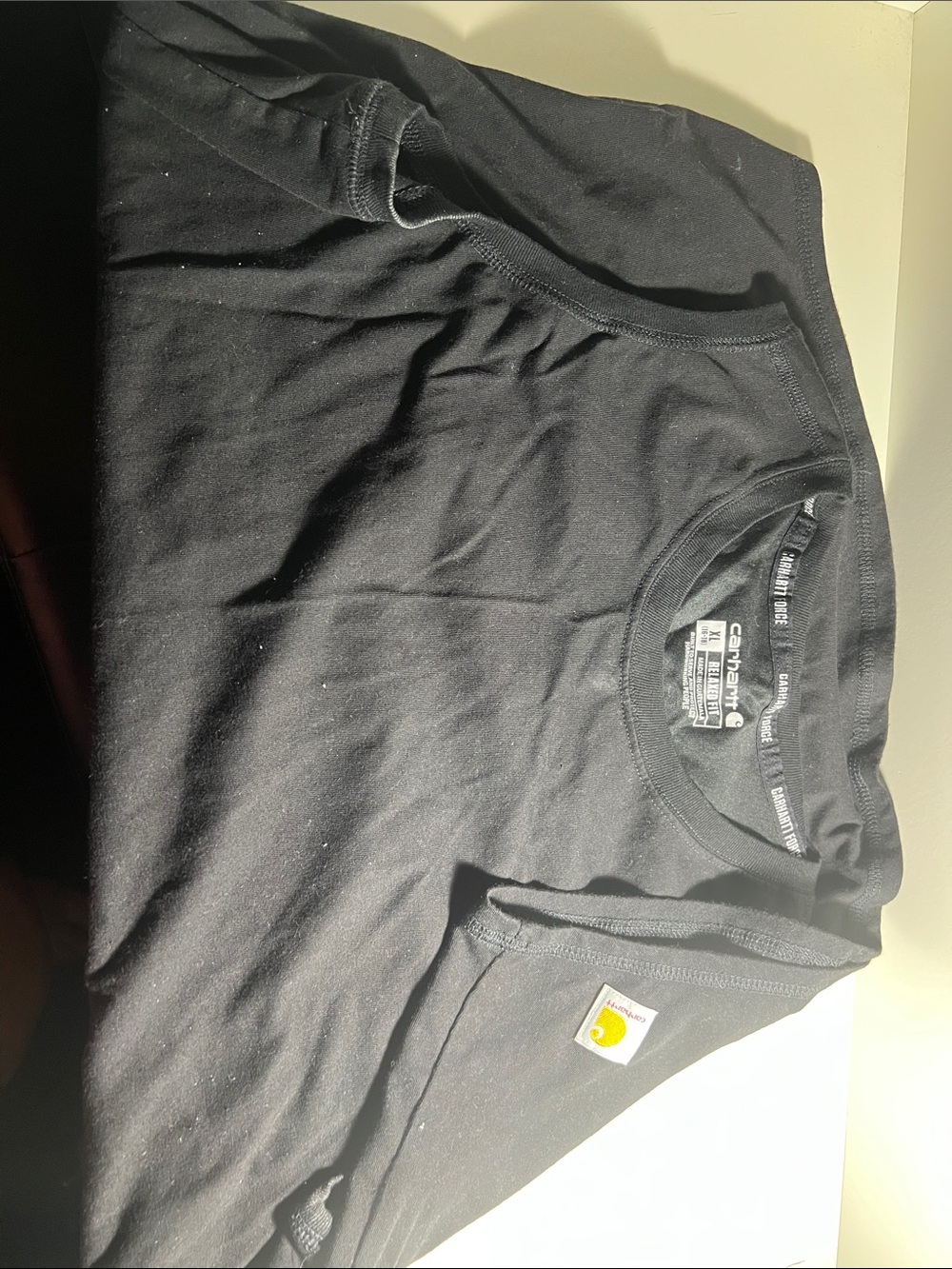 Carhartt Black Short-Sleeve Pocket Tee with Logo Patch